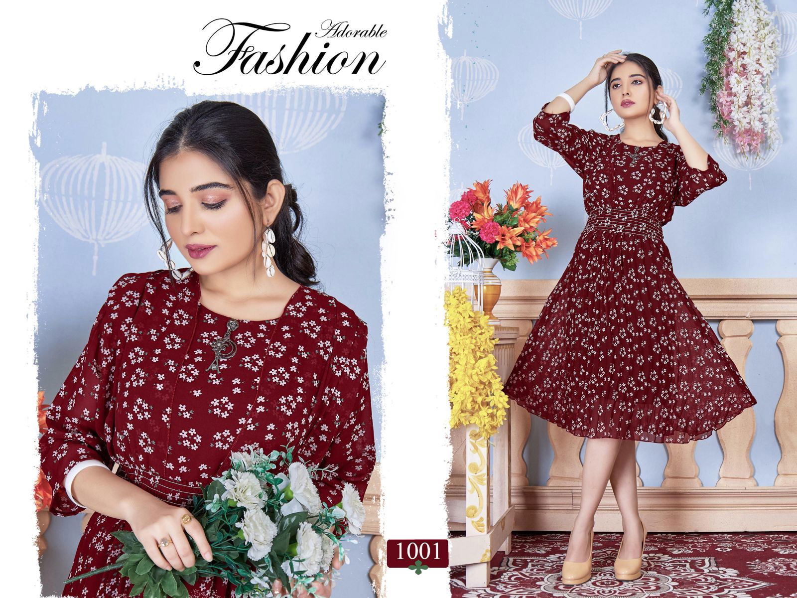 Beauty Goldy Party Wear Wholesale Georgette Kurti Collection